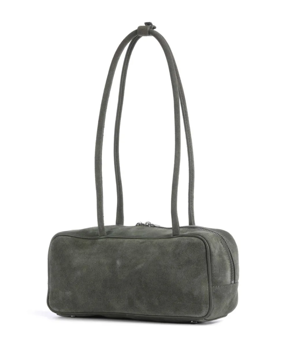 Jil Suede S Schultertasche aufgerautes Leder dunkelgrün