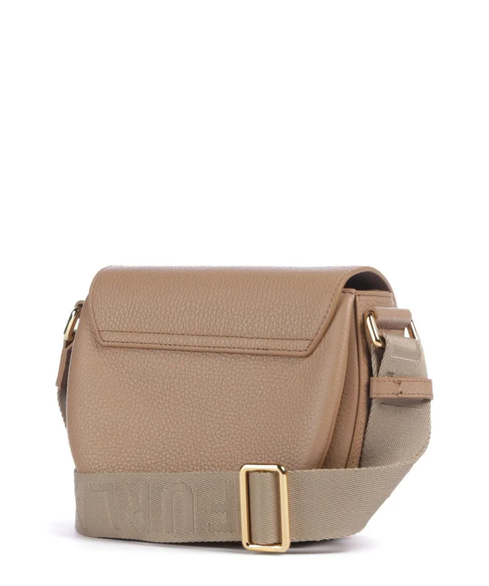 Lotus Mini Umhängetasche genarbtes Leder hellbraun