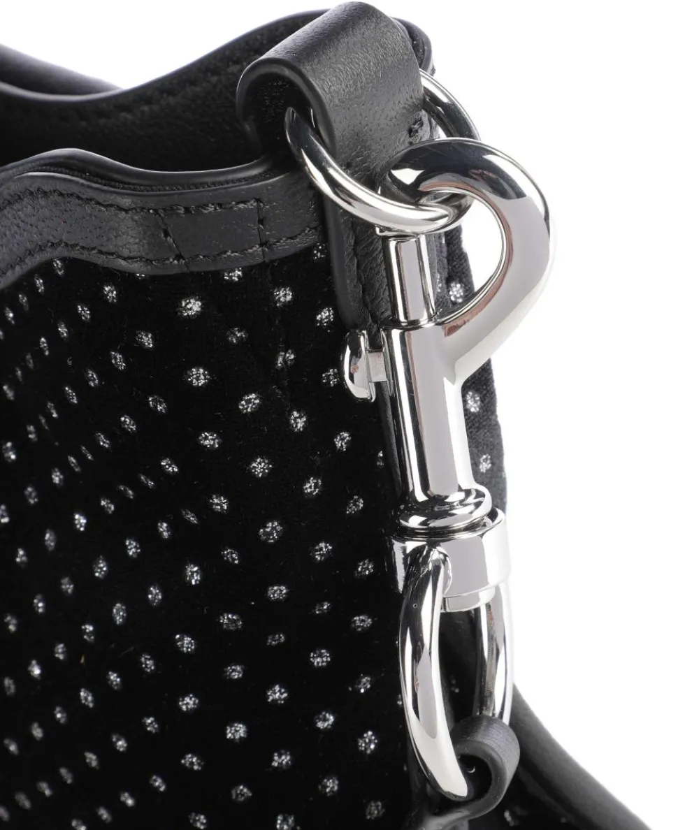 Joan Umhängetasche Lederimitat, Polyester, fein genarbtes Rindsleder schwarz