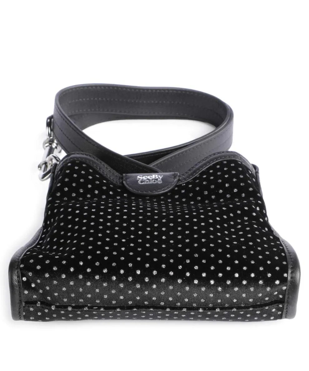 Joan Umhängetasche Lederimitat, Polyester, fein genarbtes Rindsleder schwarz