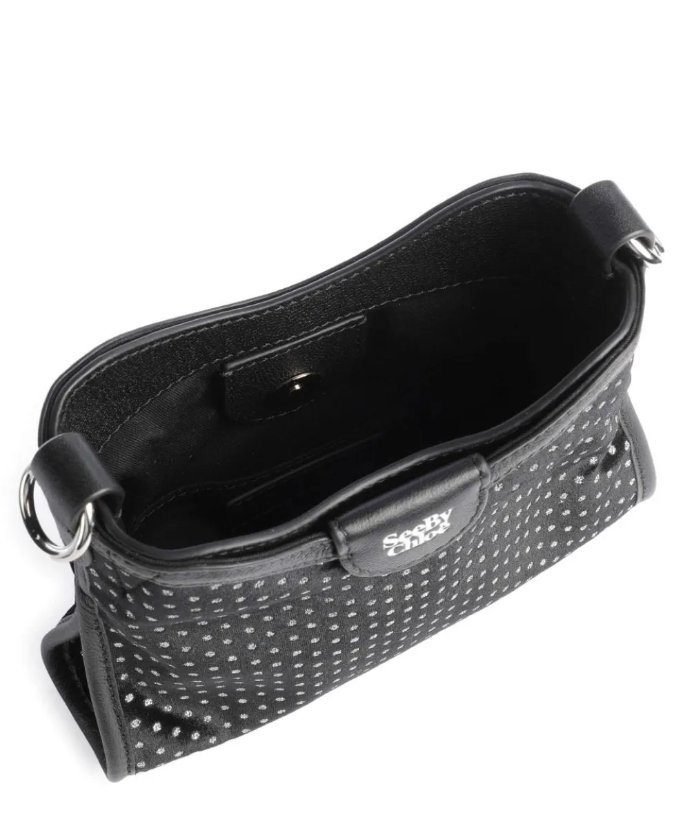 Joan Umhängetasche Lederimitat, Polyester, fein genarbtes Rindsleder schwarz