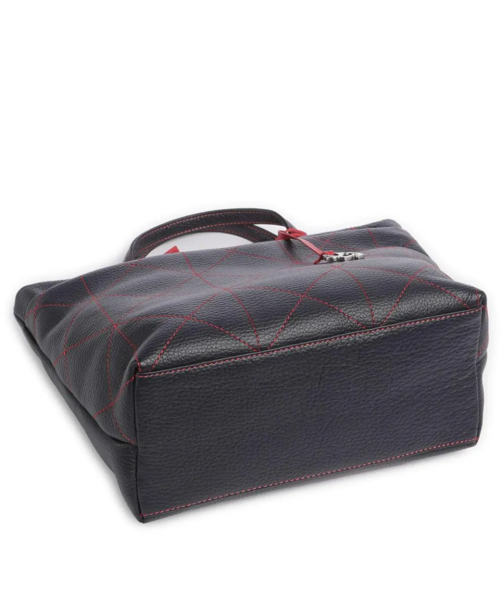 Pienza Handtasche genarbtes Leder dunkelblau