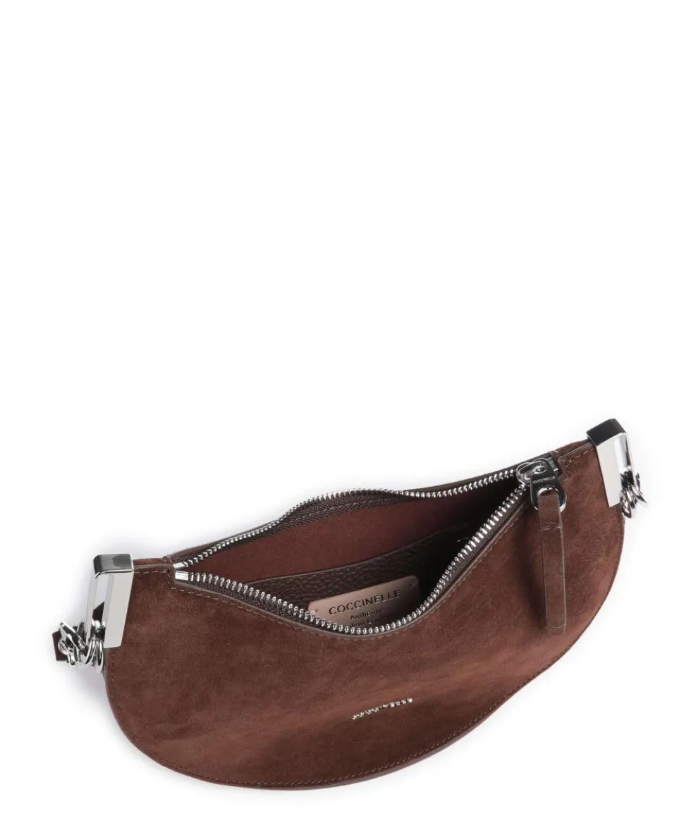 Sunup Suede Schultertasche aufgerautes Rindsleder dunkelbraun