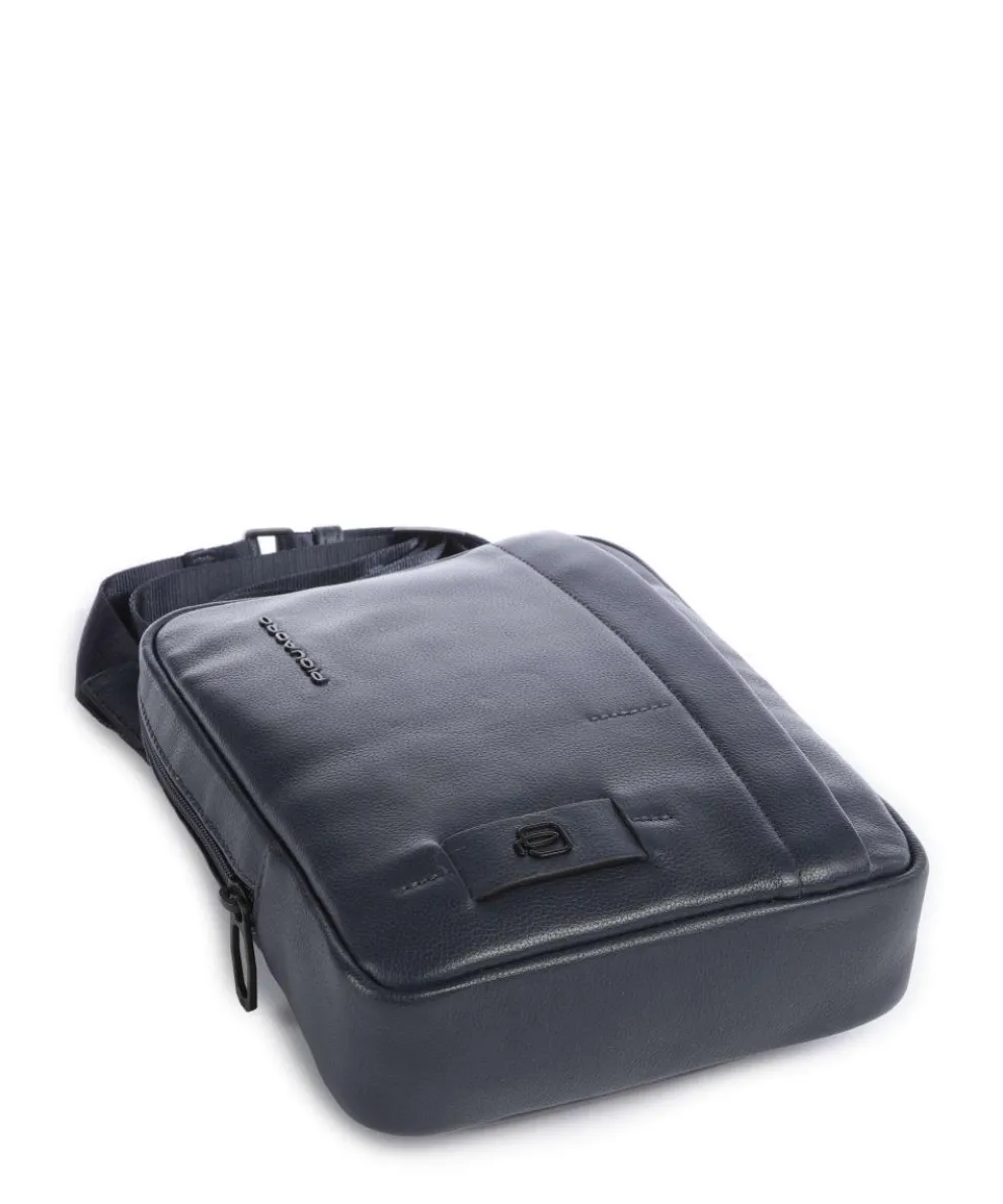 W137 Umhängetasche genarbtes Rindsleder dunkelblau