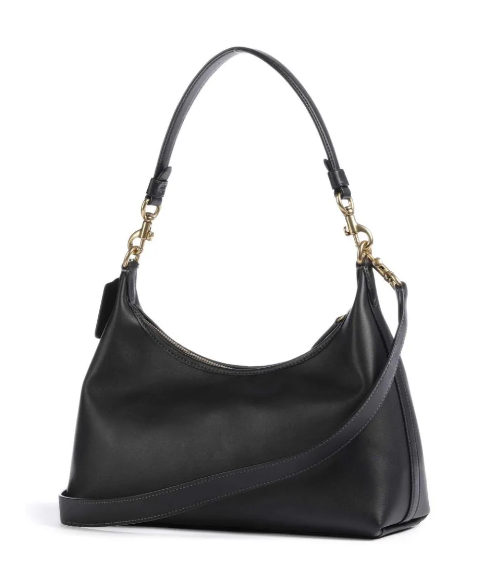 Juliet Schultertasche fein genarbtes Leder schwarz