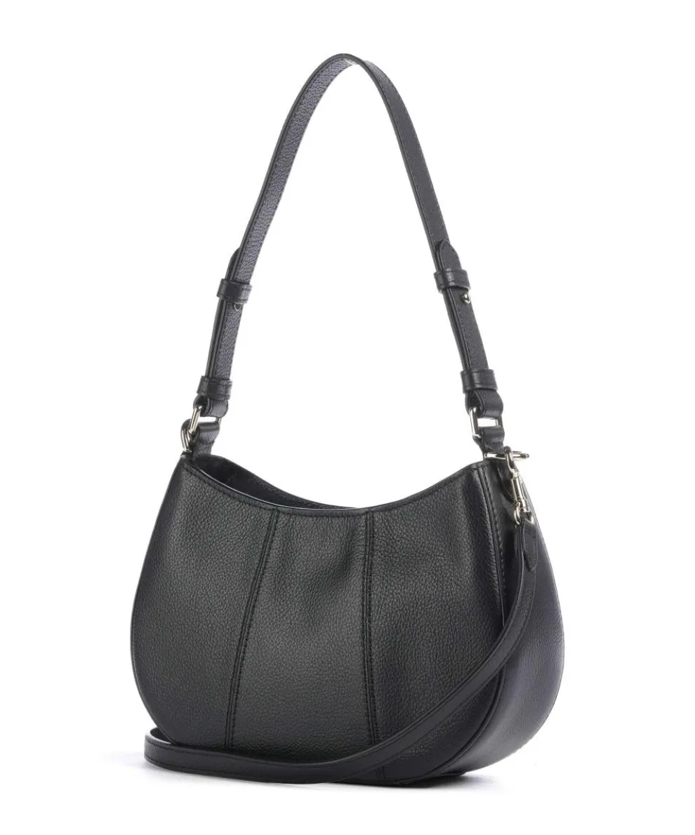 Juliette Schultertasche genarbtes Rindsleder schwarz