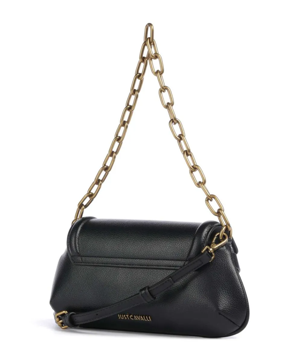 Crossed Laces Schultertasche Lederimitat schwarz