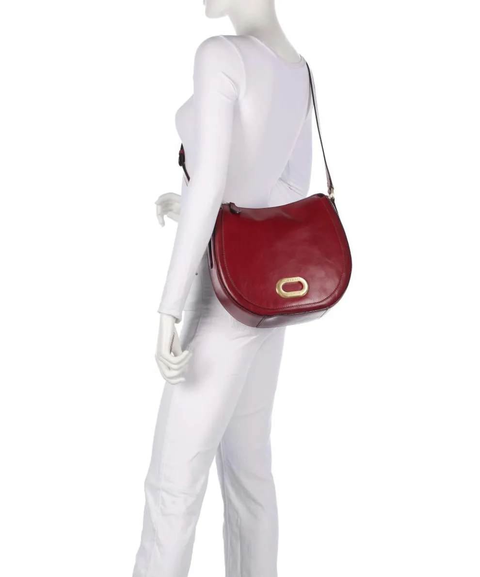 Ilaria Schultertasche fein genarbtes Rindsleder dunkelrot