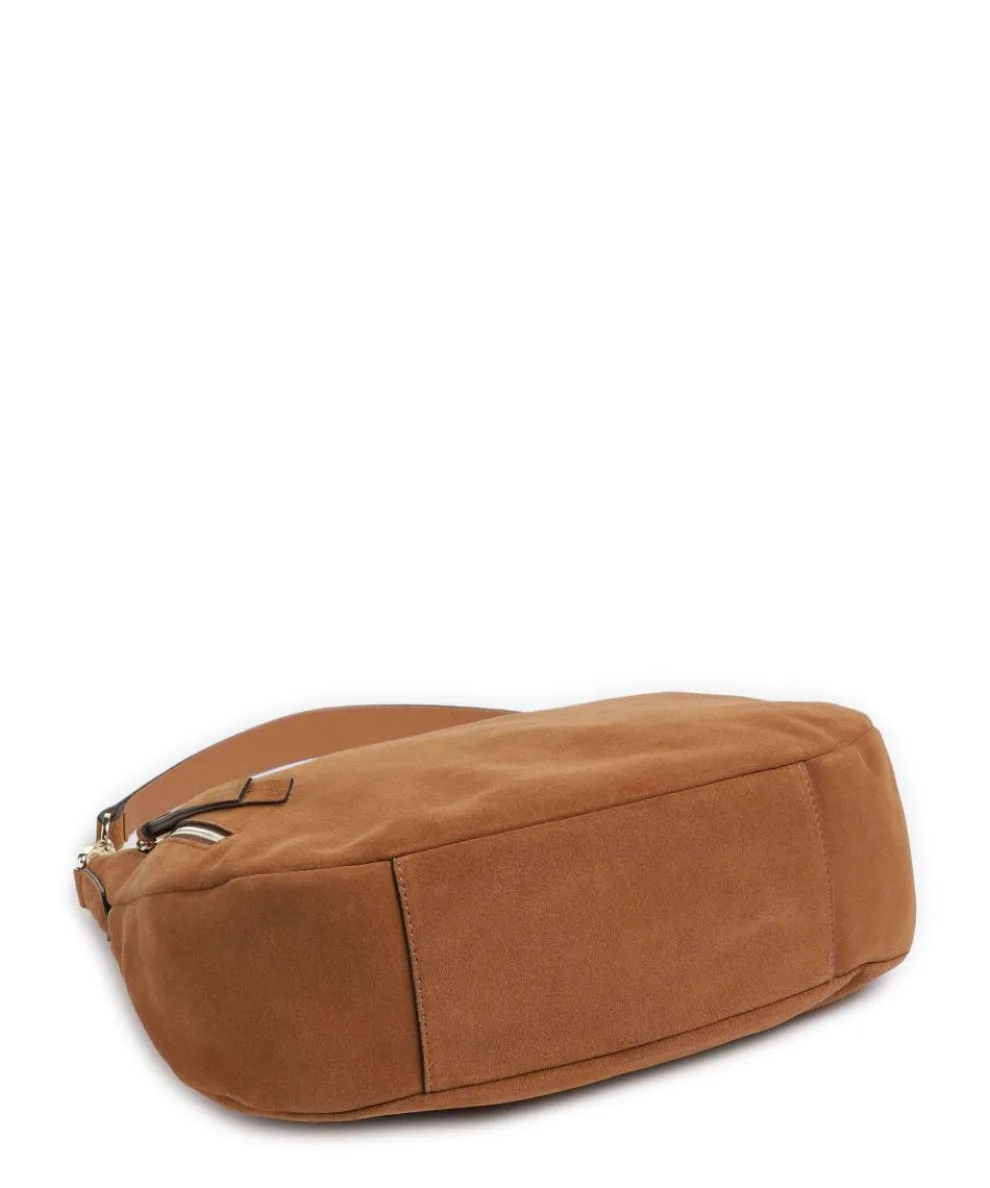 Suede Juna Small Beuteltasche aufgerautes Leder braun