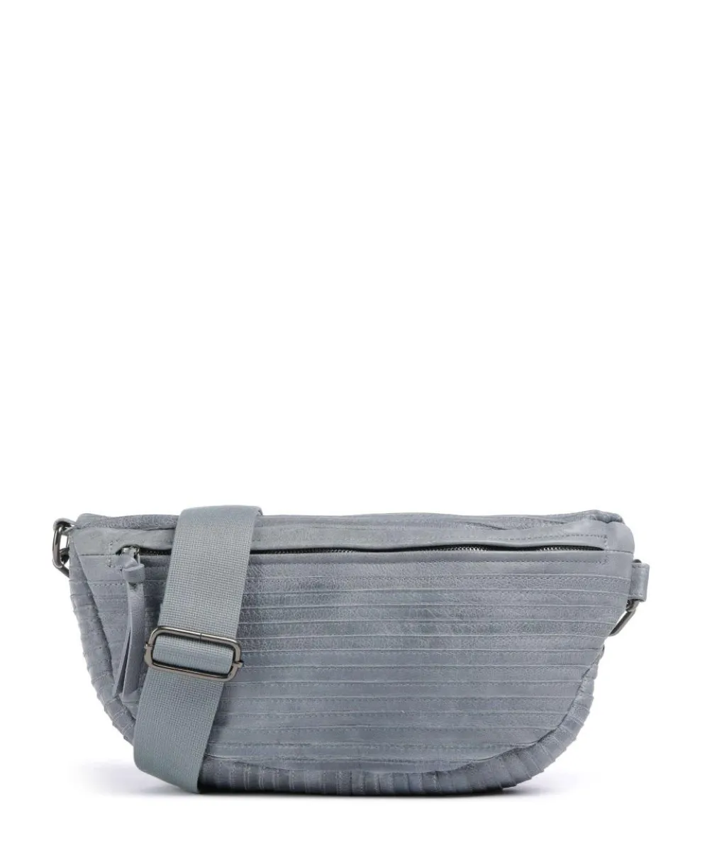 Check My Bag mini Umhängetasche genarbtes Leder hellblau