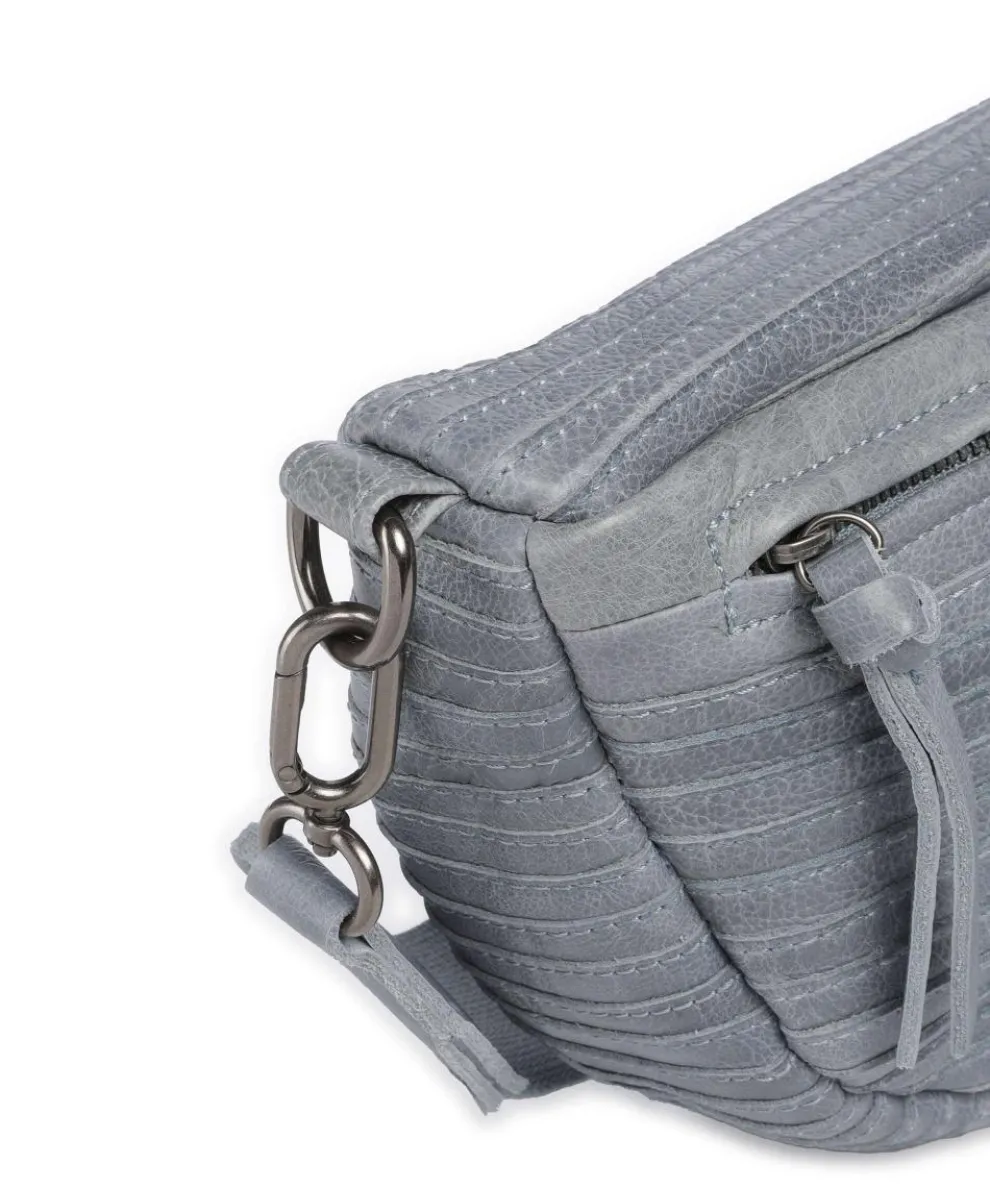 Check My Bag mini Umhängetasche genarbtes Leder hellblau