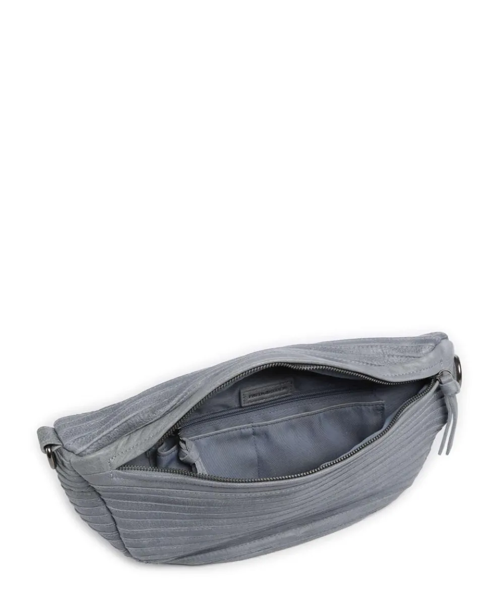 Check My Bag mini Umhängetasche genarbtes Leder hellblau