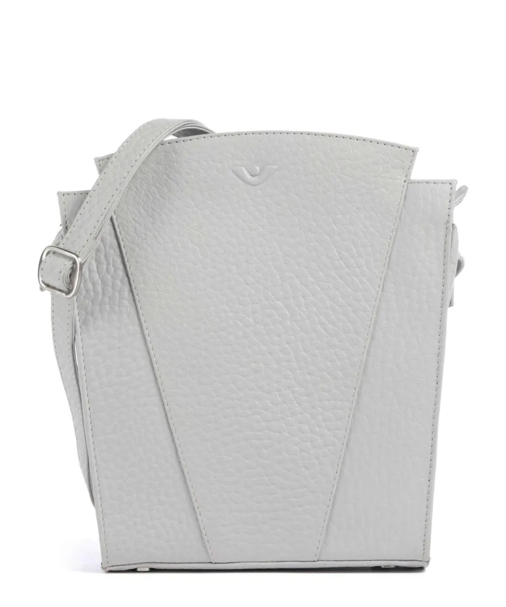 Hirsch Darlene Umhängetasche genarbtes Leder hellgrau
