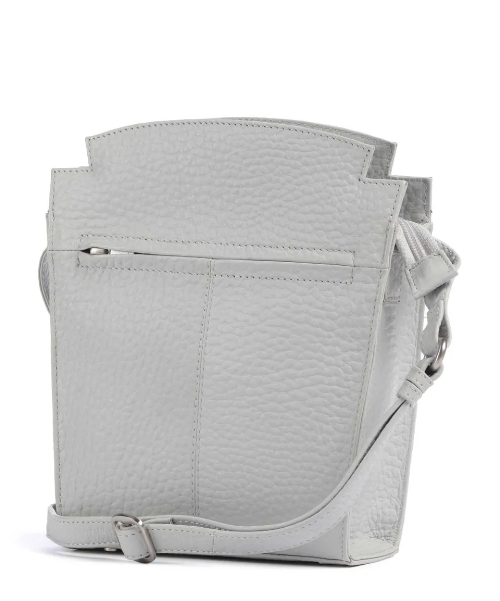 Hirsch Darlene Umhängetasche genarbtes Leder hellgrau
