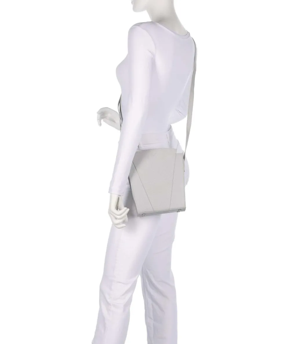 Hirsch Darlene Umhängetasche genarbtes Leder hellgrau