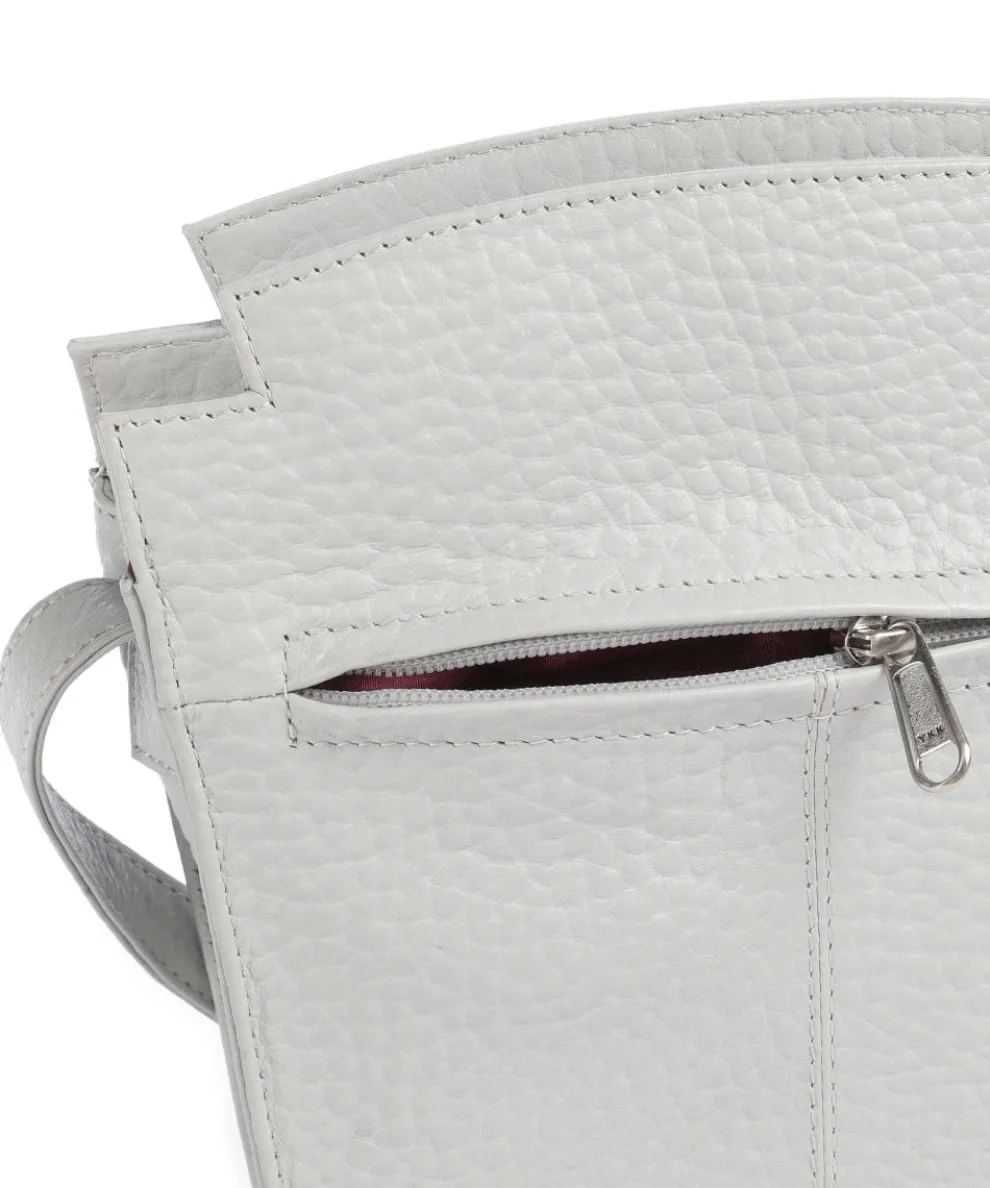 Hirsch Darlene Umhängetasche genarbtes Leder hellgrau