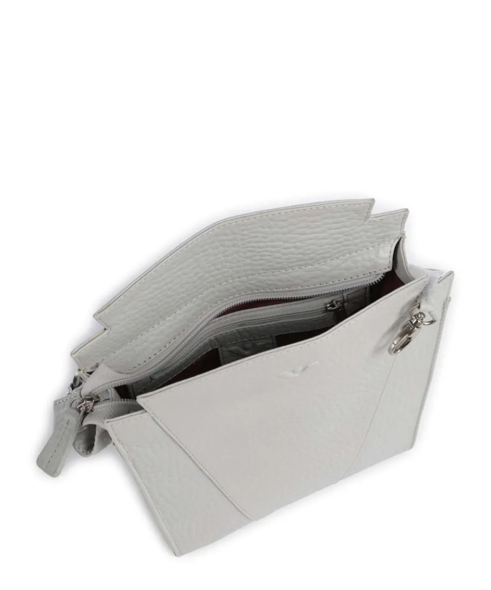 Hirsch Darlene Umhängetasche genarbtes Leder hellgrau