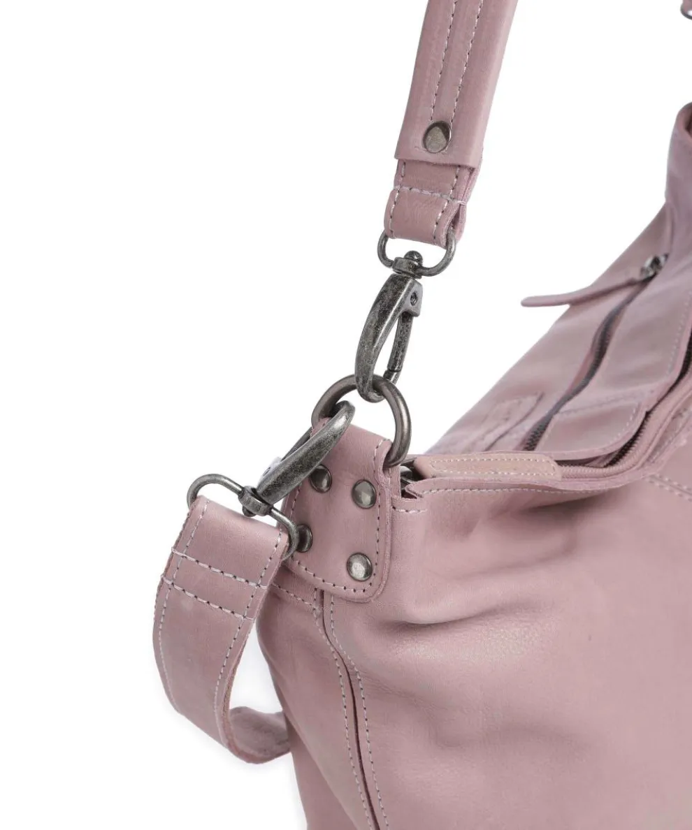 Washed Waxed Cow Bolivia Beuteltasche Pull-Up Rindsleder lavendel