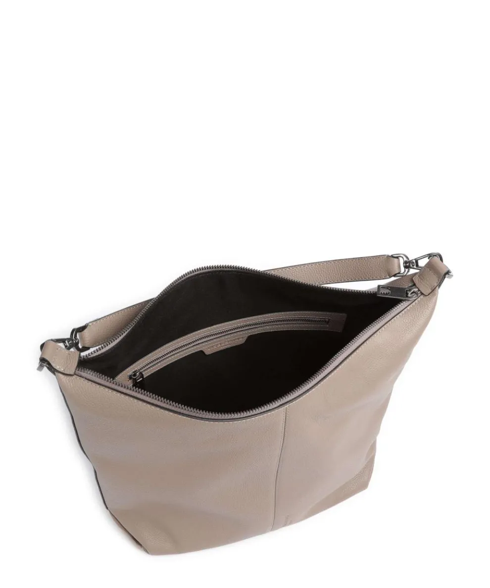 Paris Small Pebble M Beuteltasche genarbtes Rindsleder taupe