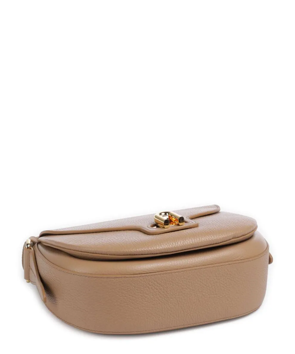 Lotus S Umhängetasche genarbtes Leder hellbraun