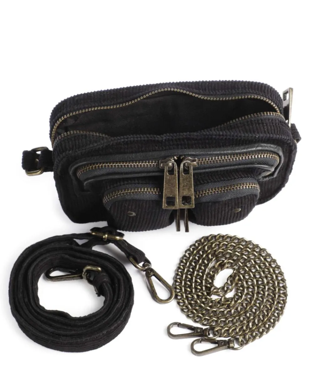 Corduroy Helena Umhängetasche Baumwolle schwarz