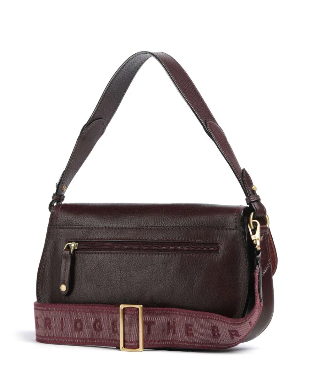 Isadora Schultertasche genarbtes Rindsleder dunkelrot