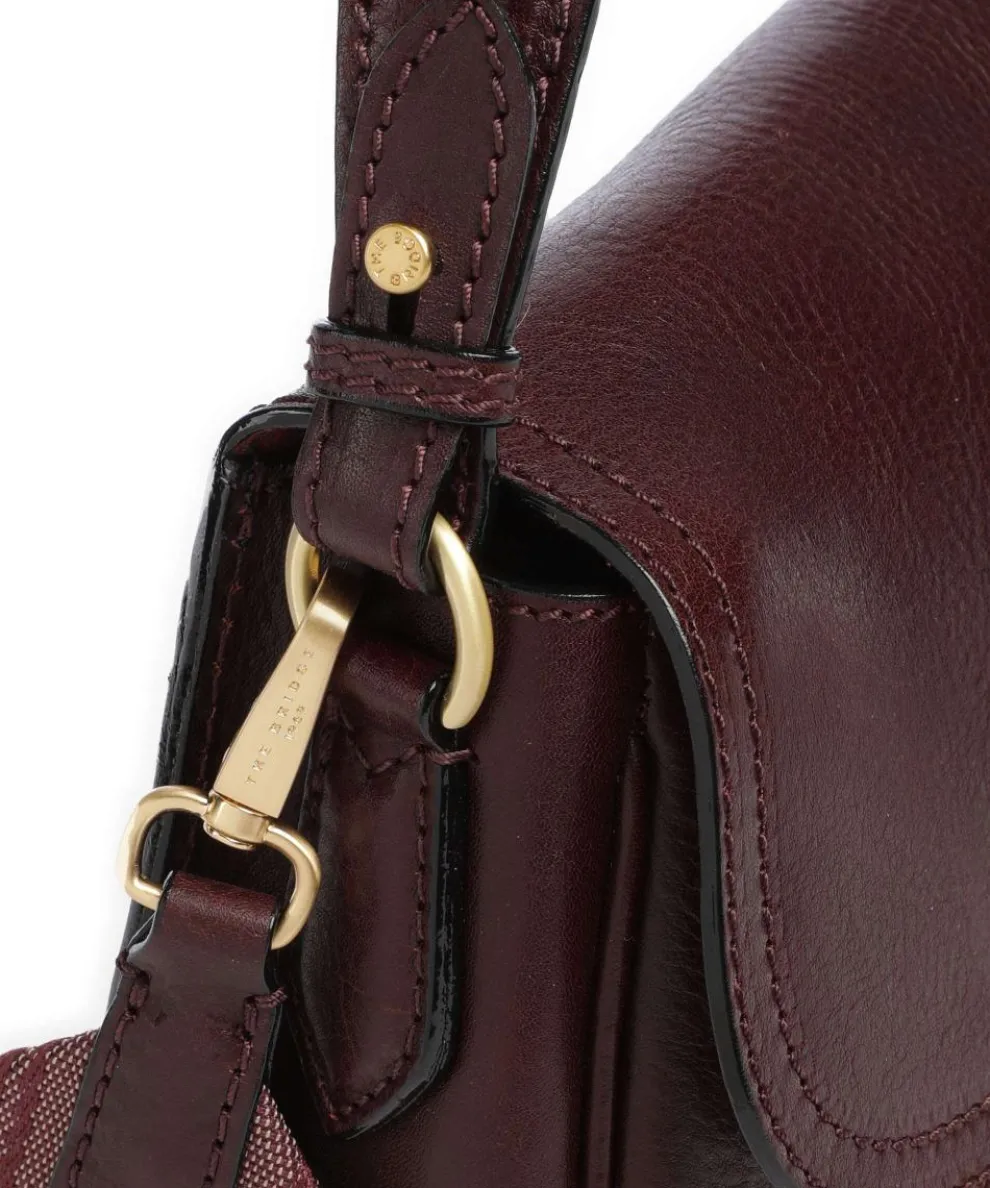 Isadora Schultertasche genarbtes Rindsleder dunkelrot