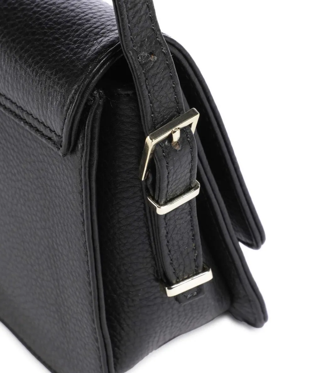 Karlie Umhängetasche genarbtes Rindsleder schwarz