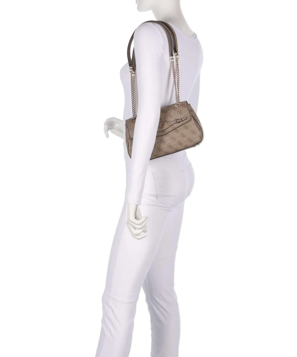 Katya 4G Logo Schultertasche Lederimitat hellbraun