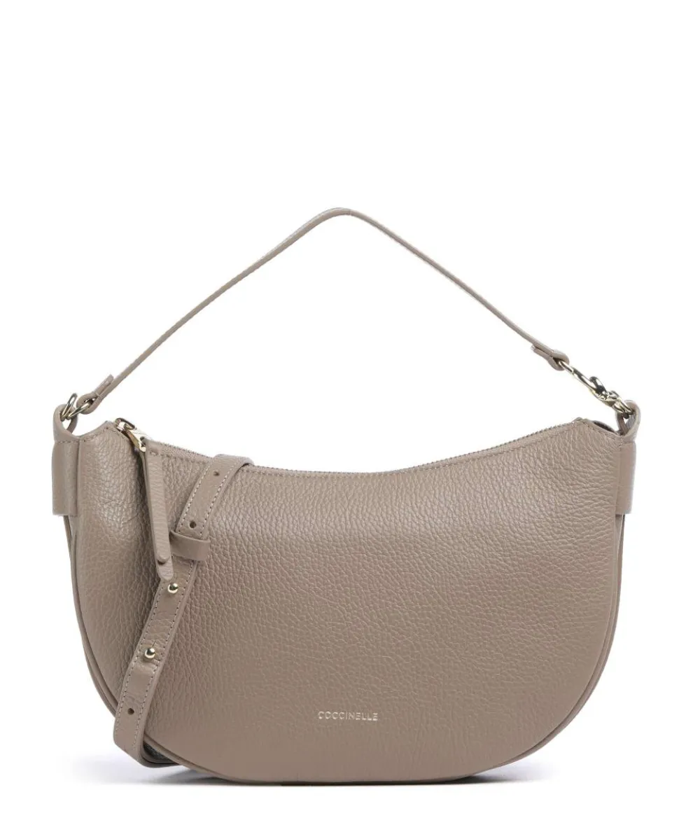 C-Easy Schultertasche genarbtes Leder taupe