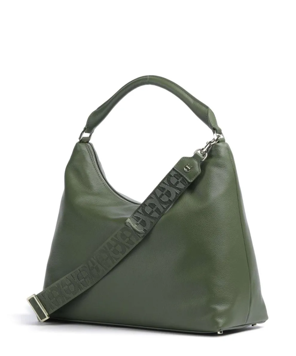 Zita M Beuteltasche genarbtes Rindsleder dunkelgrün