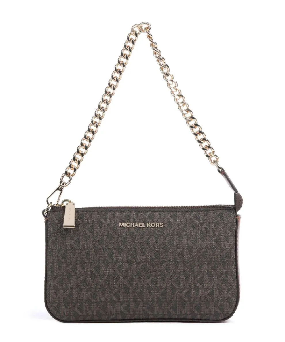 Jet Set Schultertasche Lederimitat dunkelbraun