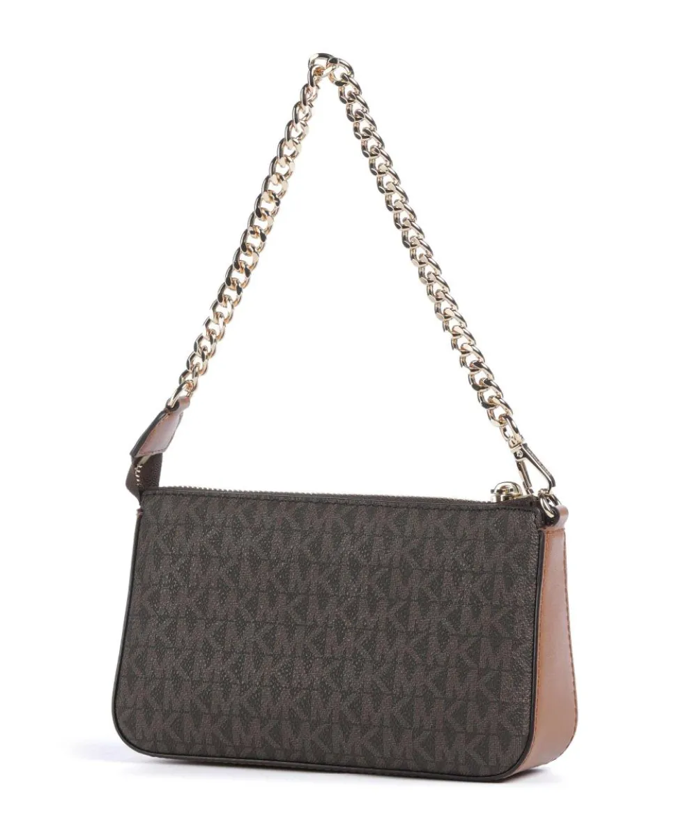 Jet Set Schultertasche Lederimitat dunkelbraun