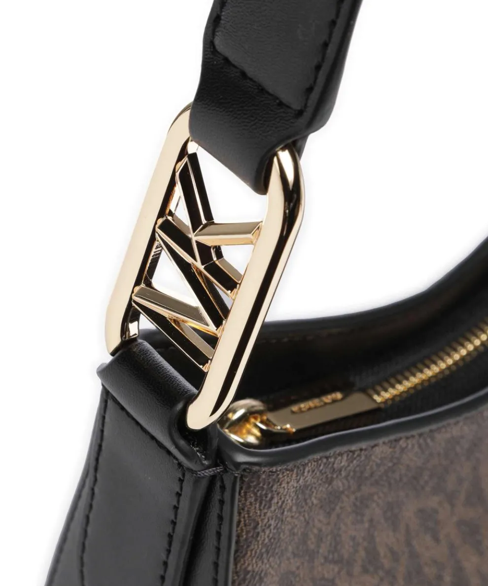 Kensington Beuteltasche Lederimitat braun/schwarz