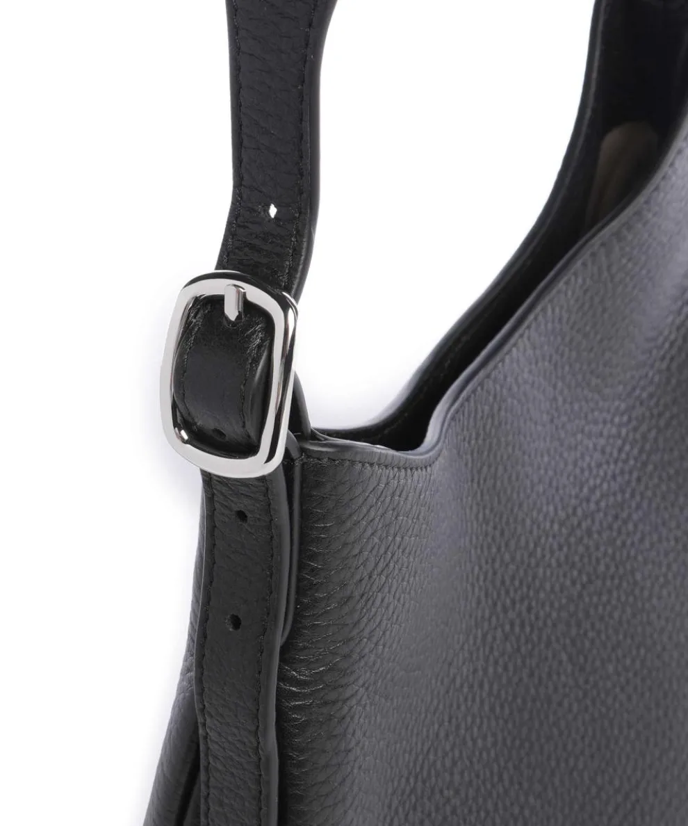 Kensington Place Schultertasche genarbtes Rindsleder schwarz