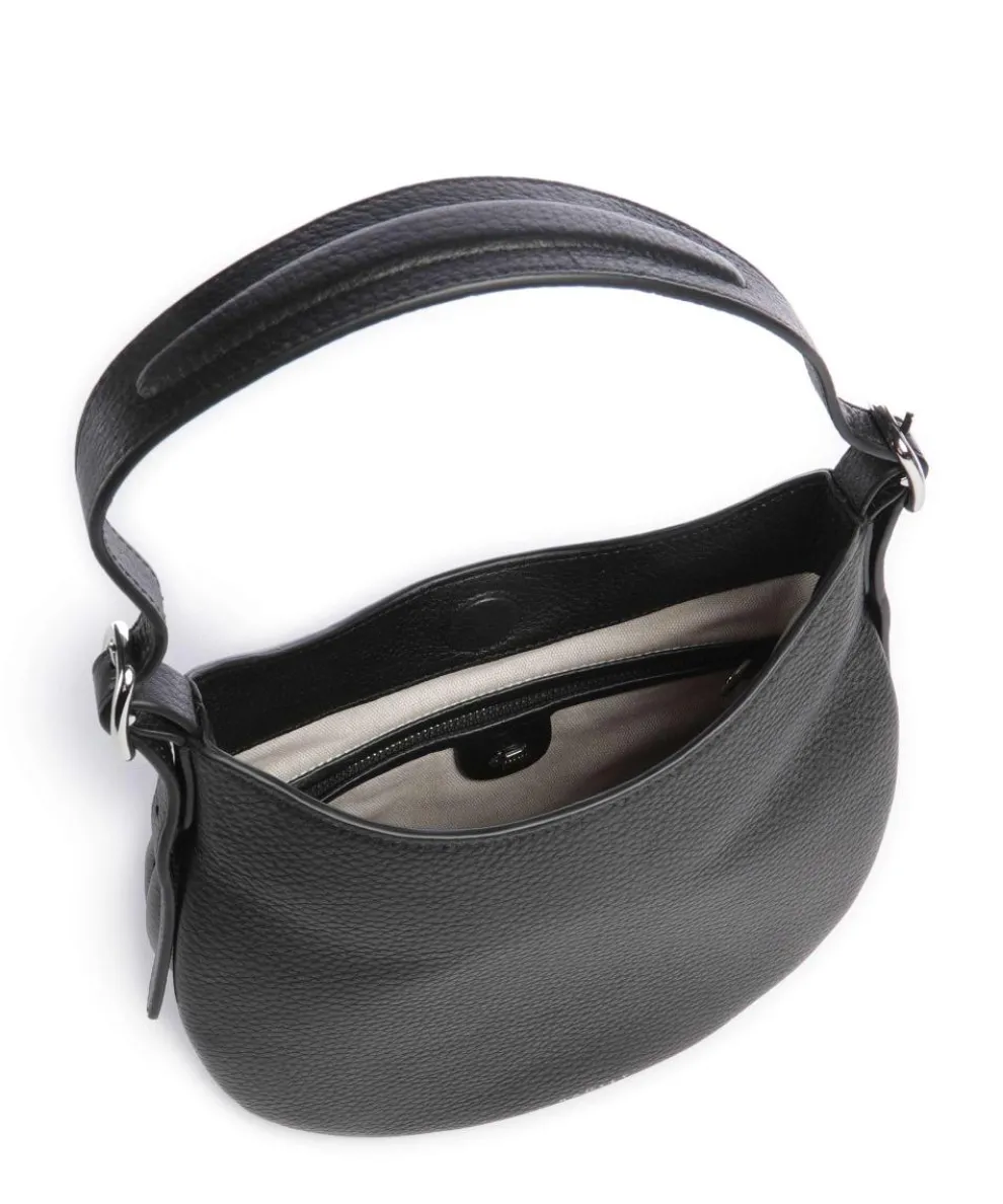 Kensington Place Schultertasche genarbtes Rindsleder schwarz