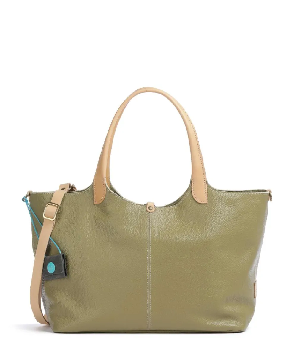 Milos Blanca Shopper genarbtes Kalbsleder olivgrün