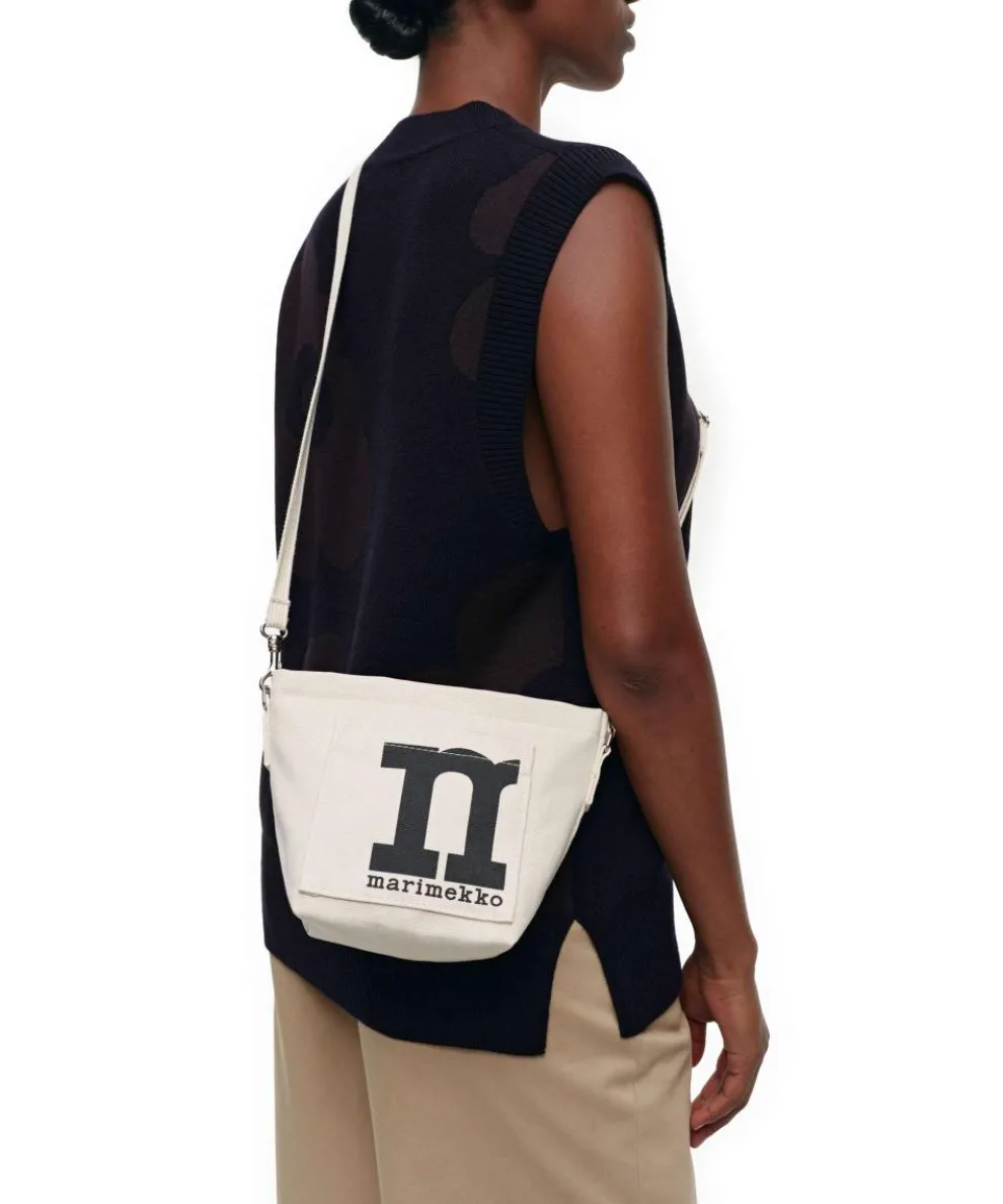 Solid Mono Mini Umhängetasche Canvas natur