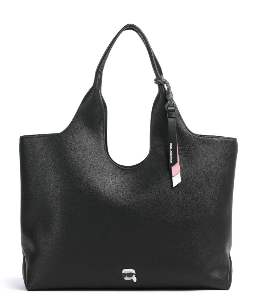 K/Ikon Large Shopper Lederimitat schwarz