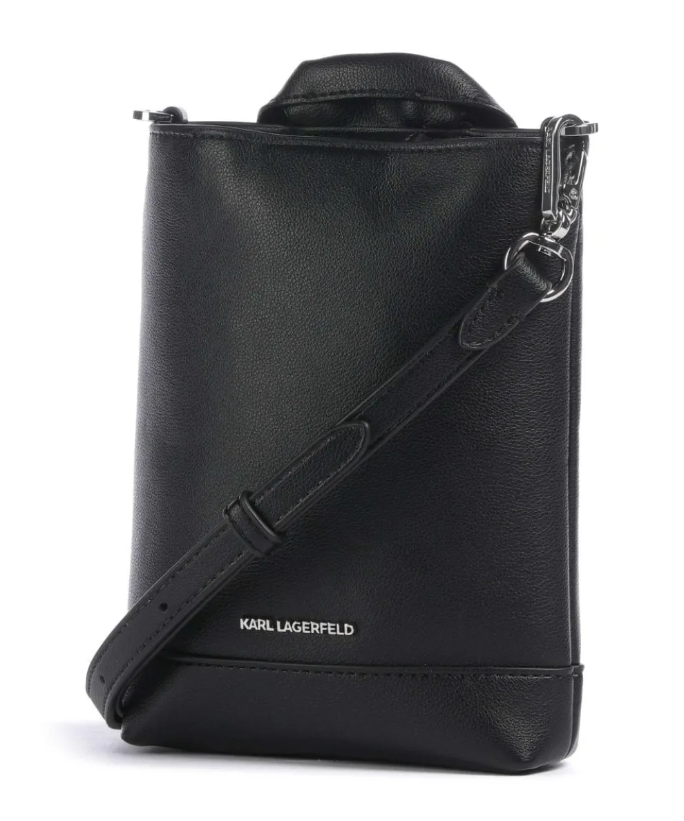 K/Ikon Umhängetasche Lederimitat schwarz