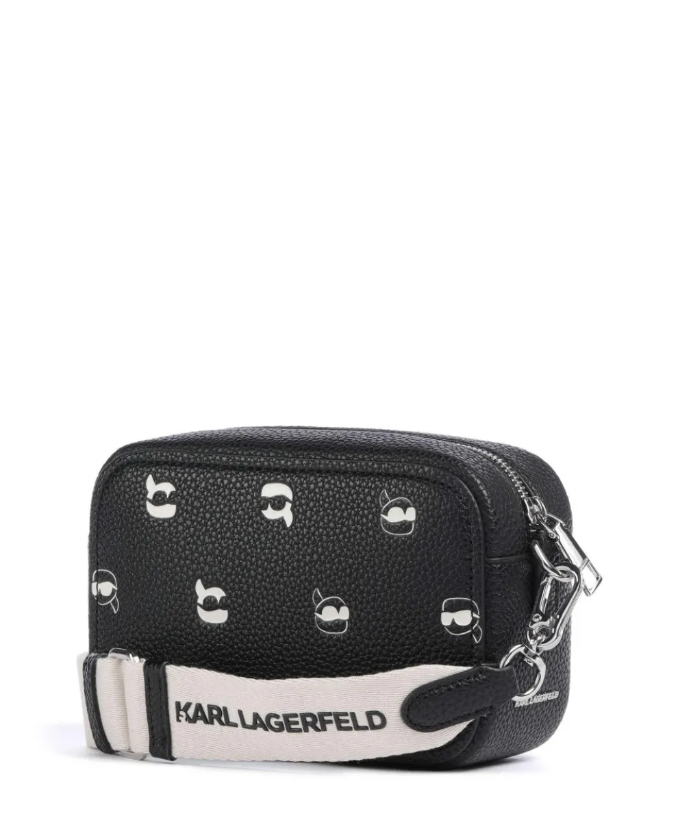 K/Ikonik Umhängetasche Lederimitat schwarz