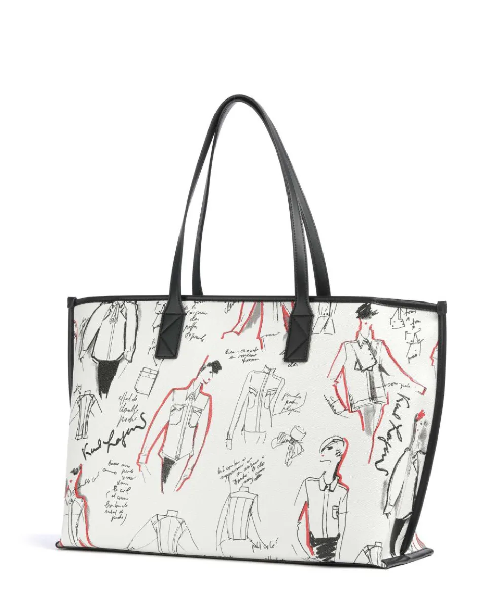 K/Karl Shopper 14″ Lederimitat creme