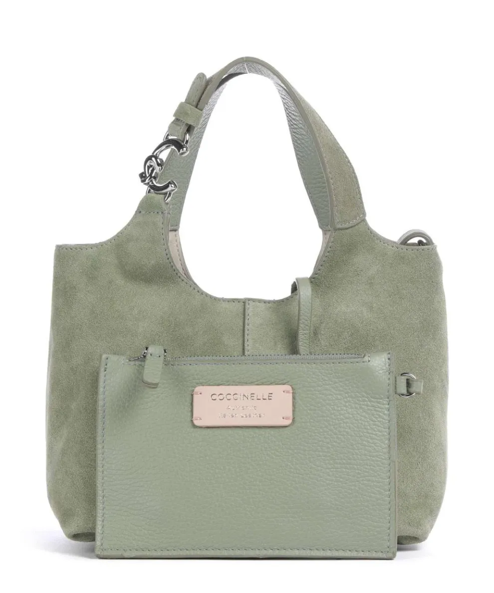 C-Easy Suede Handtasche aufgerautes Rindsleder graugrün