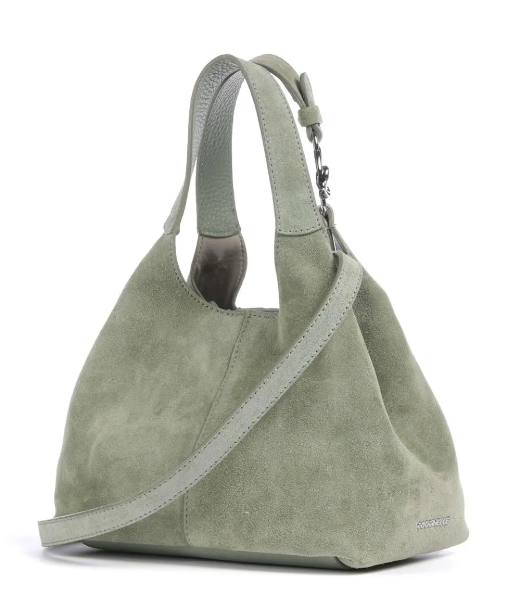 C-Easy Suede Handtasche aufgerautes Rindsleder graugrün