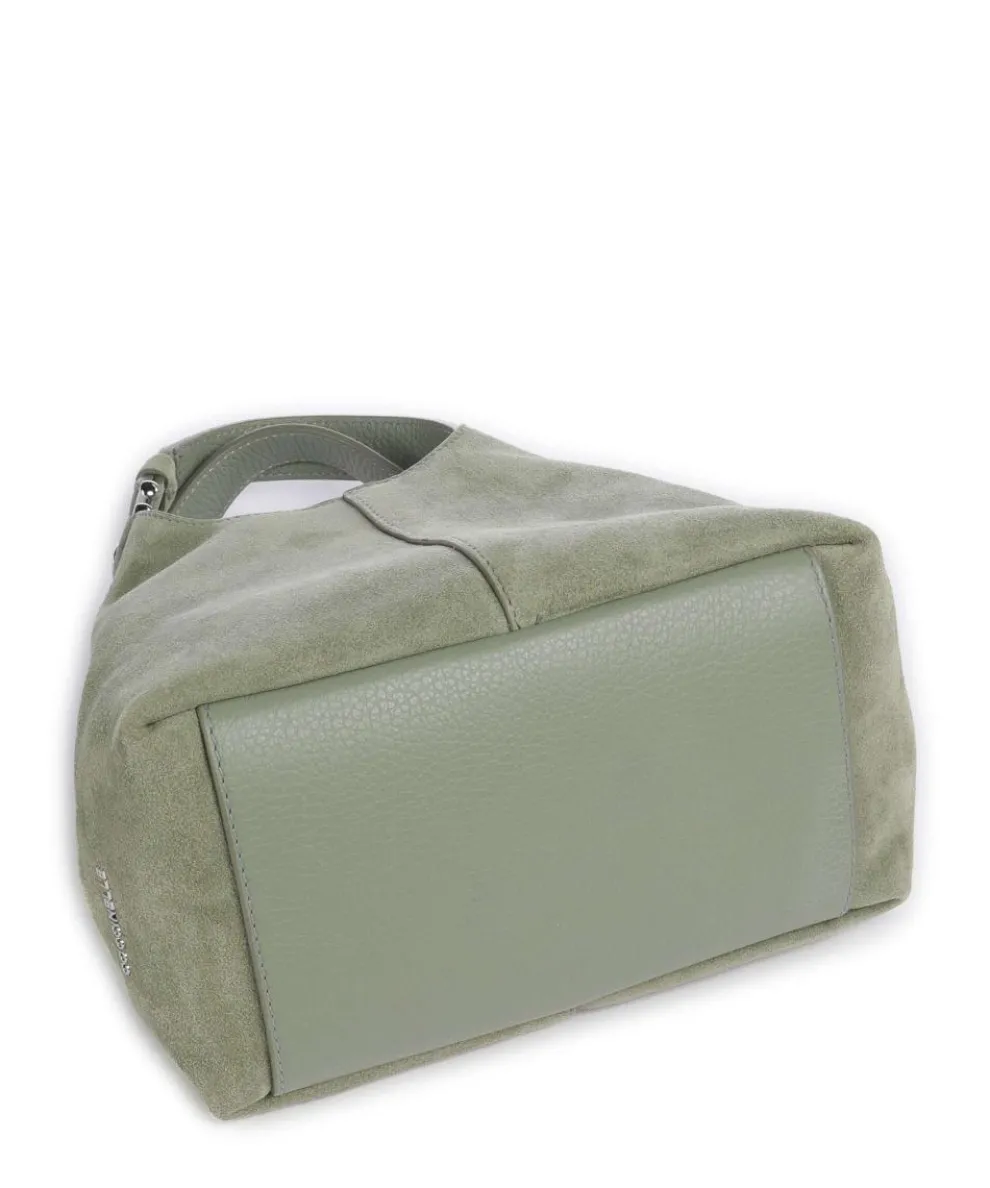 C-Easy Suede Handtasche aufgerautes Rindsleder graugrün