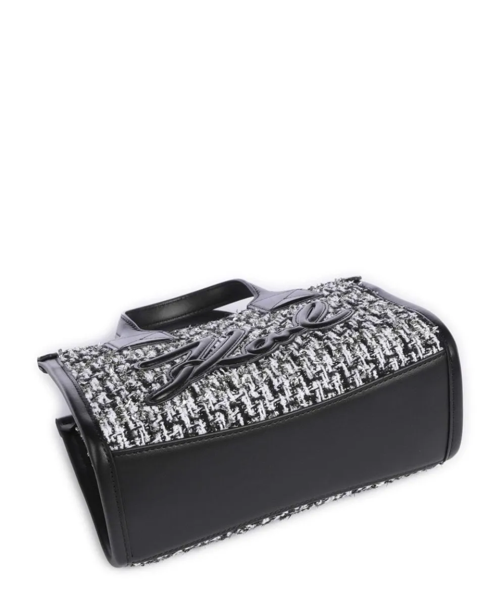 K/Skuare Small Handtasche Lederimitat, Baumwolle weiß/schwarz