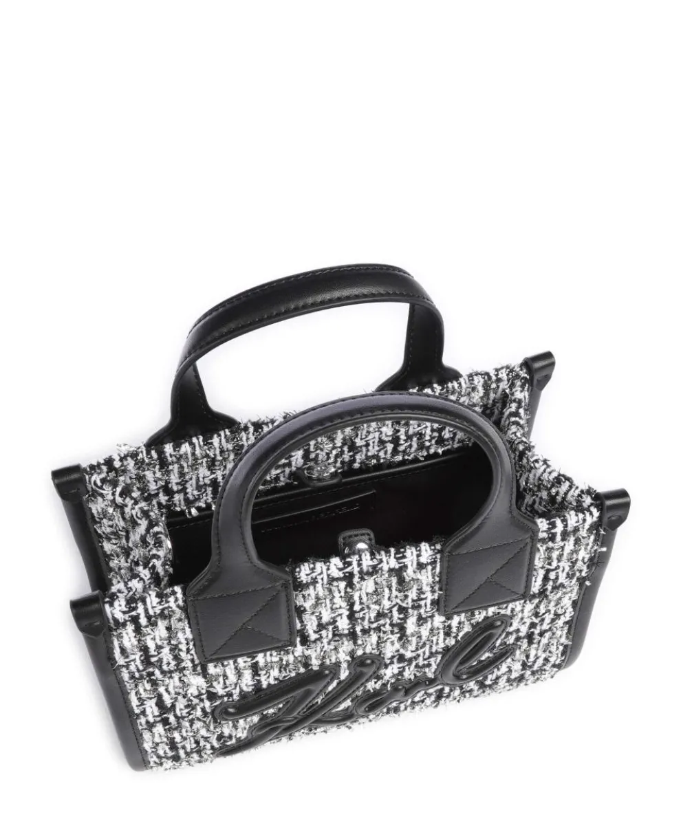 K/Skuare Small Handtasche Lederimitat, Baumwolle weiß/schwarz