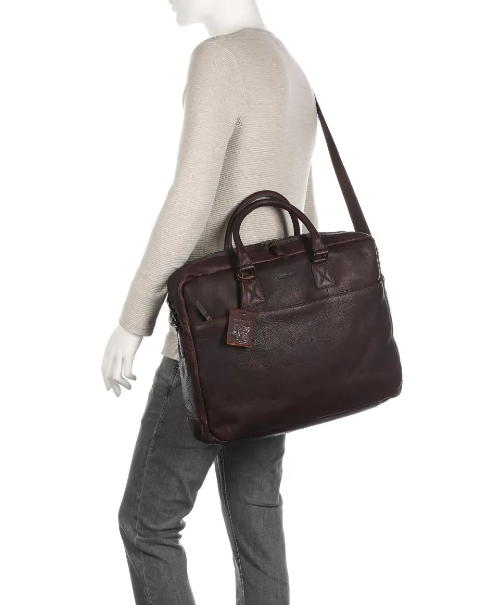 Antique Avery Aktentasche 17″ genarbtes Leder mahagoni