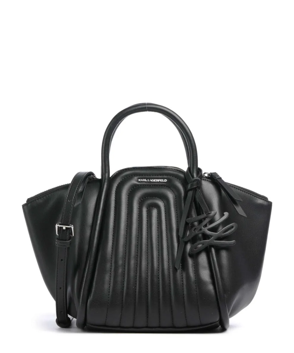 K/Wellen Umhängetasche Lederimitat schwarz