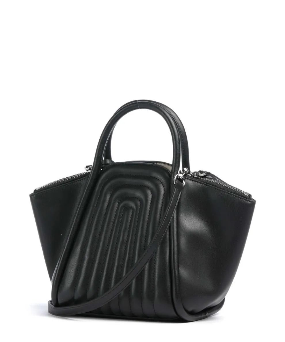 K/Wellen Umhängetasche Lederimitat schwarz